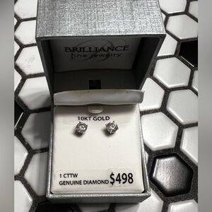 10KT gold 1cttw diamond earrings